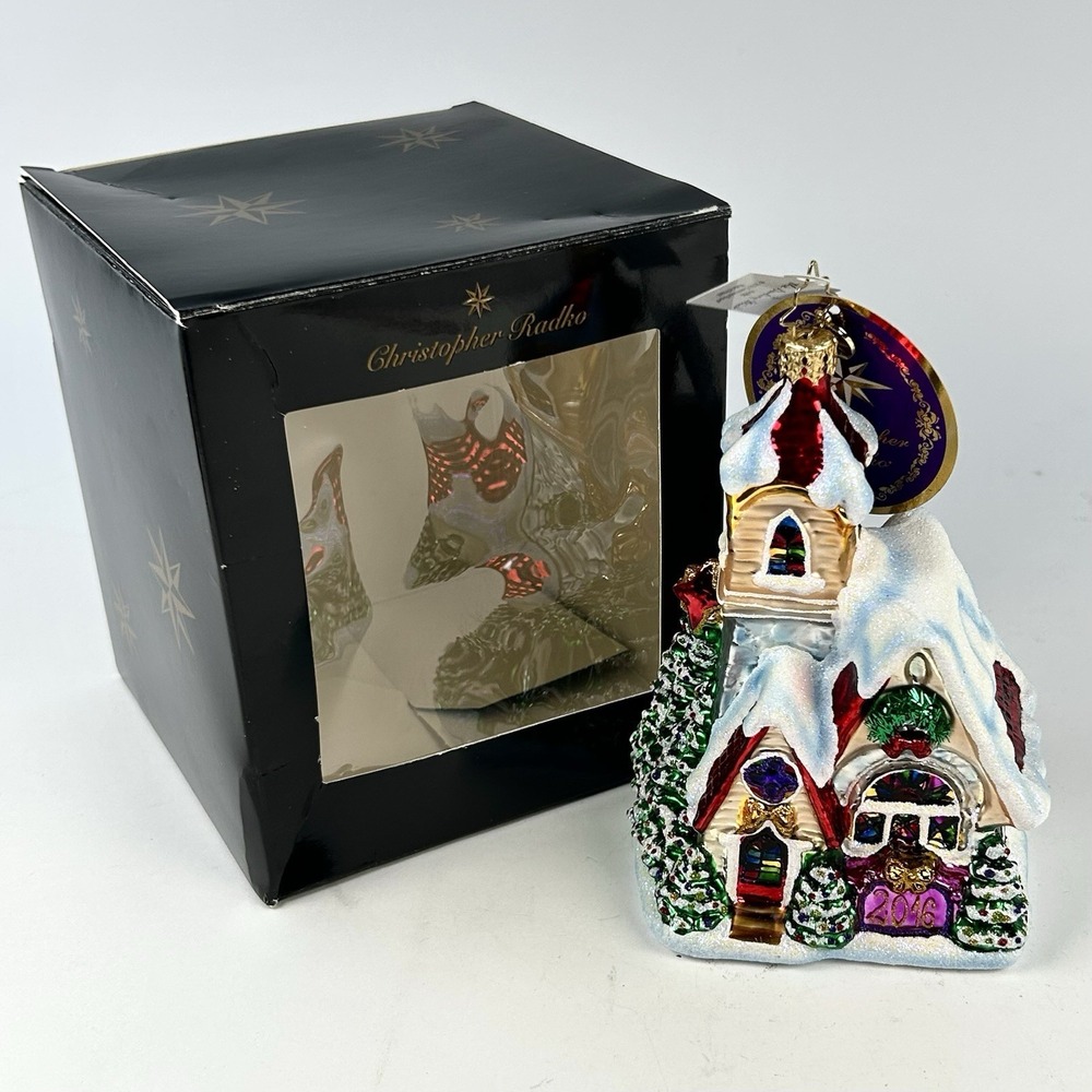 Christopher Radko Winter Church Danbury Mint 2016 Christmas Ornament 3012969